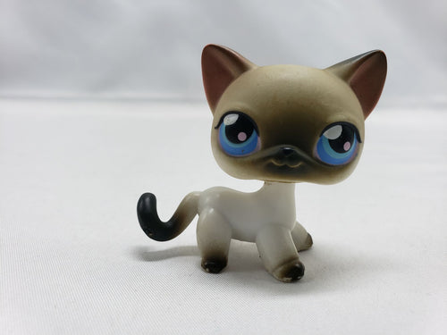 2005 Littlest Pet Shop #5 SIAMESE Cat Blue Dot Eyes
