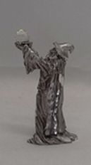 Load image into Gallery viewer, Pewter Wizard Holding Crystal Figurine
