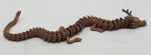 Load image into Gallery viewer, Articulated dragon wood PLA
