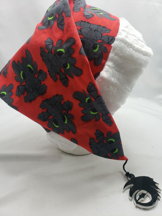 Deluxe Santa Hat Large fit toothless with charm