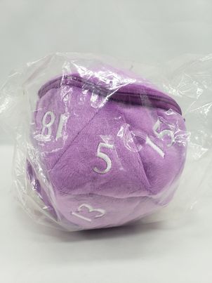 Ultra Pro D20 Plush Dice Bag PURPLE Zippered Center Pocket Holds up to 50 Dice