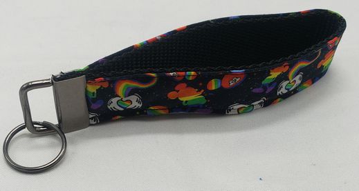 Rainbow mouse 5.5 inch wristlet keychain