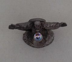 Load image into Gallery viewer, Spoontiques Pewter Wizard Mystical Optical Crystal Ball Miniature Figurine
