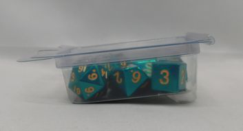 MDG 16mm Metal Poly Dice Set Turquoise