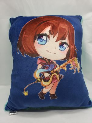 Load image into Gallery viewer, Kairi Kingdom Hearts chibi 14in minky throw pillow
