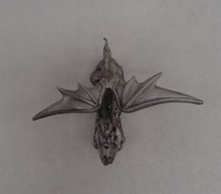 VTG Spoontiques Pewter Miniature Winged Dragon with Swarovski Crystal 1987