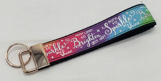 sparkle 5 inch wristlet keychain
