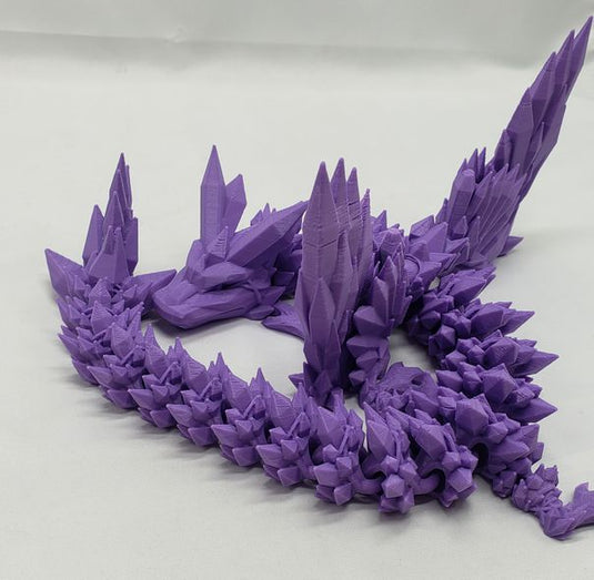 Articulated flying crystal dragon 3D print