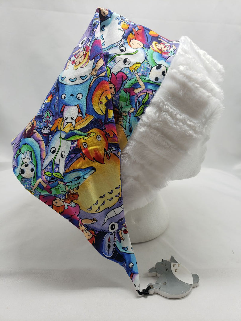 Load image into Gallery viewer, Deluxe Santa Hat Large fit Studio Ghibli with Totoro charm
