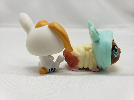 Littlest Pet Shop White Bunny and Brown Guinea Pig #1417 1418