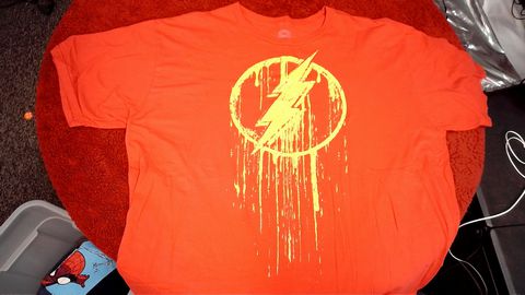 The Flash Gold Dripping Logo DC Comics Originals Shirt Size XXL Color Red