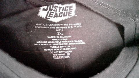 The Flash Justice League Size 2XL Shirt Color Black
