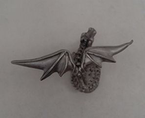 Load image into Gallery viewer, Spoontiques Pewter CMR867 Red Eye Dragon Rising Crystal
