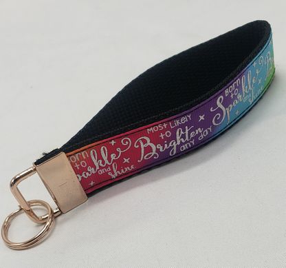 sparkle 5 inch wristlet keychain