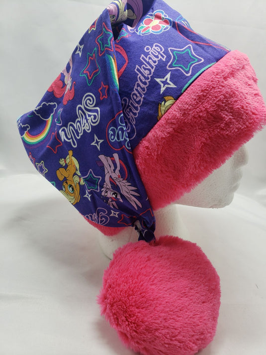 Deluxe Santa Hat Large fit My Little Pony with fuzzy ball