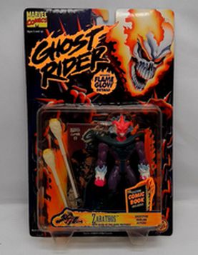 Load image into Gallery viewer, 1996 TOY BIZ MARVEL COMICS GHOST RIDER ZARATHOS FLAME GLOW &amp; HURLING ACTION
