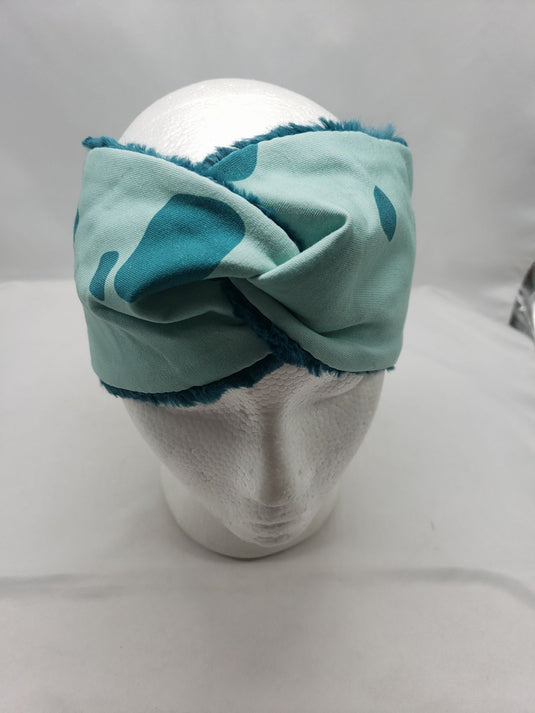 Ear Warmer | Twist Headband Cotton Lycra and Minky Adult OSFM Pokemon Ivysaur/te
