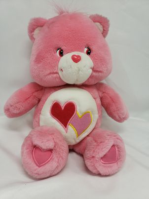 2003 Care Bears Love-A-Lot Bear Talking Singing Motion Plush Pink Toy 13" WORKS!