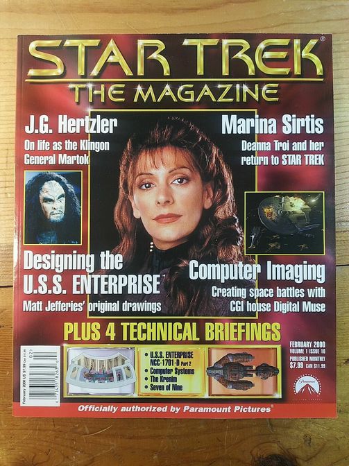 Star Trek Magazine February 2000 Vol 1 Issue # 10 J.G. Hertzler Marina Sirtis