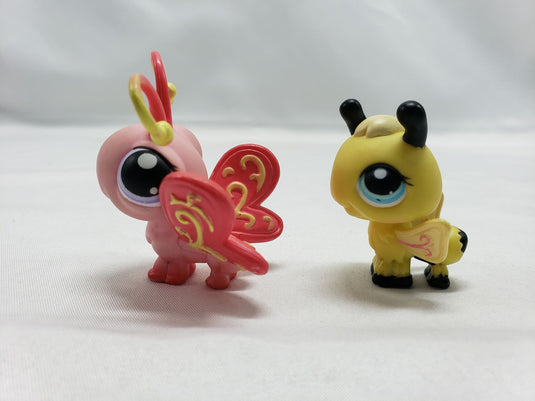 Littlest Pet Shop Pet Pairs #201 & #202 Bumblebee and Butterfly