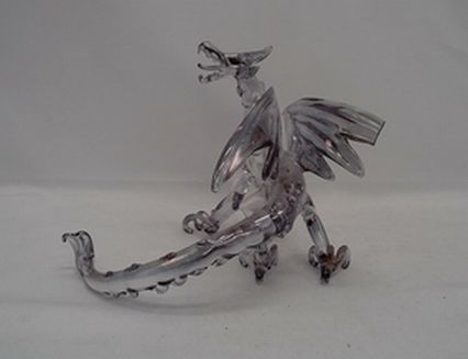Load image into Gallery viewer, Glass Purple Dragon Figurine
