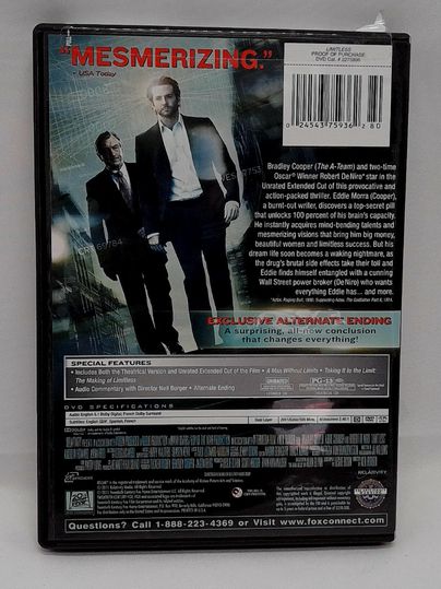 Limitless Unrated Extended Cut 2021 DVD
