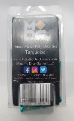 MDG 16mm Metal Poly Dice Set Turquoise #015 (New)