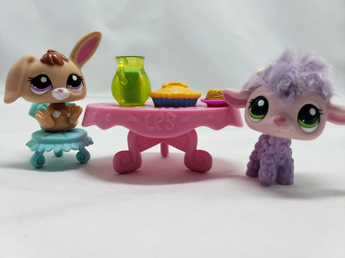 Littlest Pet Shop Cutest Pets Snack Time Celebration Bunny Purple Lamb 2620 2621