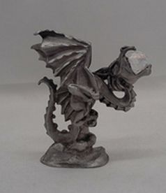 Spoontiques Pewter 8064 USA Dragon with Crystal in Mouth Figurine
