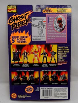Load image into Gallery viewer, 1996 TOY BIZ MARVEL COMICS GHOST RIDER ZARATHOS FLAME GLOW &amp; HURLING ACTION

