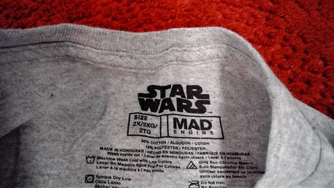 Star Wars Mad Engine Starship Blueprints Shirt Size 2X Color Grey