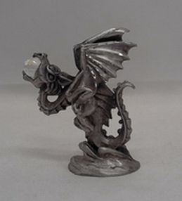 Spoontiques Pewter 8064 USA Dragon with Crystal in Mouth Figurine