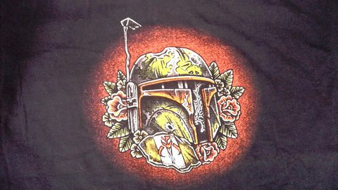 Star Wars Boba Fett Helmet Roses Shirt Size 2XL Color Black