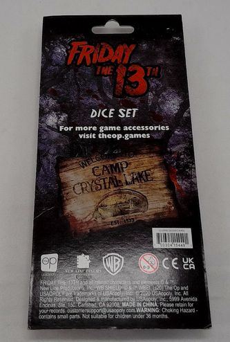 Load image into Gallery viewer, Friday The 13th 6 Piece D6 Dice Set
