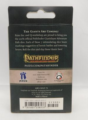 Pathfinder Role Playing Game Giantslayer Dice Set (New)