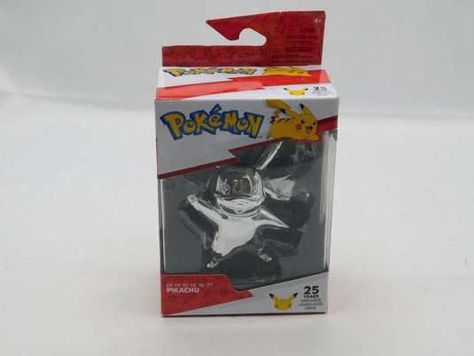Pokemon Select Pikachu 25th Anniversary Silver 3" Figure Jazwares Never Opened