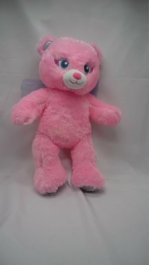 Build a Bear Pink Fairy 16” Purple Tulle Glitter Wings Stuffed Animal Plush BAB