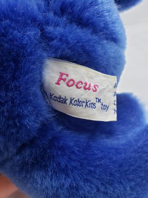 Load image into Gallery viewer, 1991 KODAK KOLORKINS 10&quot; Plush Dark Blue Mohawk FOCUS Stuffed Animal VINTAGE
