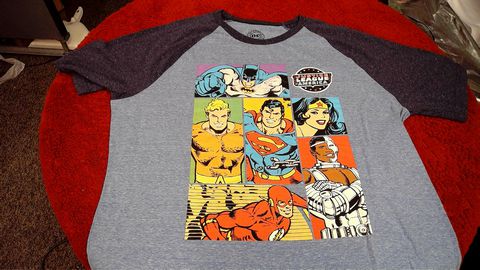 Load image into Gallery viewer, Blue Justice League of America DC Comics Originals Size 2XL Shirt
