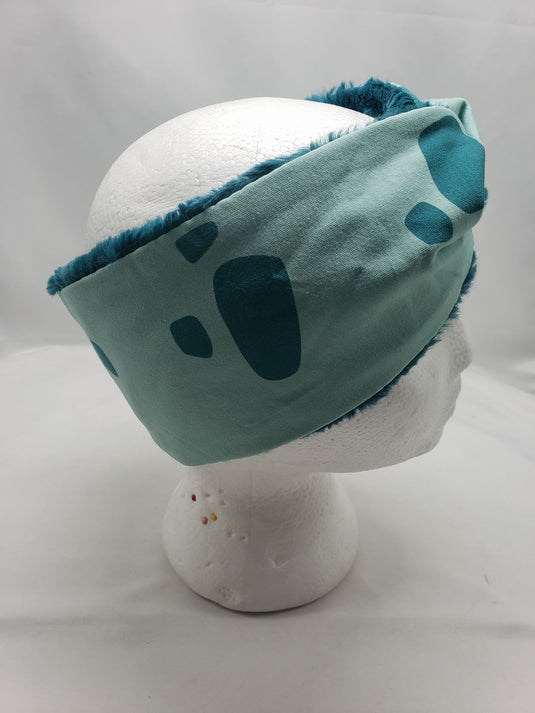 Ear Warmer | Twist Headband Cotton Lycra and Minky Adult OSFM Pokemon Ivysaur/te