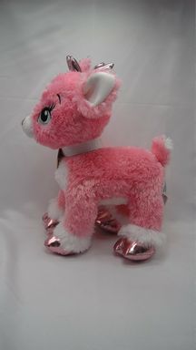 Load image into Gallery viewer, 2016 Build A Bear Workshop Twinkle Reindeer Plush BABW 14&quot; Pink Glitter Sparkle
