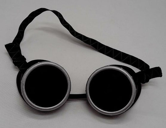 Black & Silver Goggles: Black Lenses w/ Nickel Compass Rose