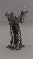 Pewter Wizard Holding Crystal Figurine