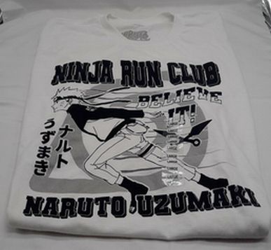 Naruto Shippuden Large White Ninja Run Club Shirt
