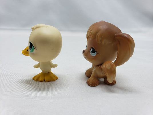 Littlest Pet Shop Pet Pairs Duck and Spaniel Puppy #199 #200