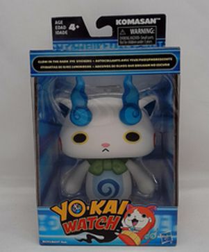 Load image into Gallery viewer, Yokai Mood Reveal Figure, Komasan by Hasbro Yo-kai Watch w/ Glow in the Dark Eye

