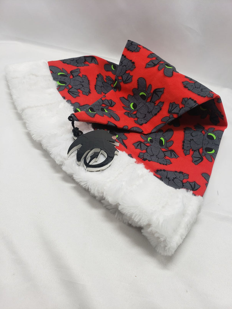 Load image into Gallery viewer, Deluxe Santa Hat Large fit toothless with charm
