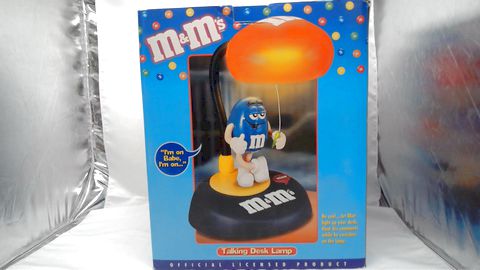 Official Vintage Blue M&M TALKING Desk Lamp Light Candy Box (Pre-Owned)