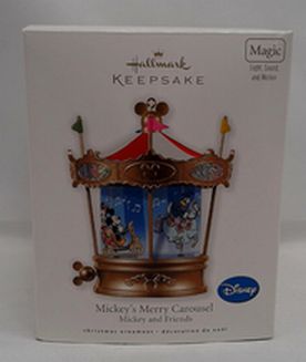 Load image into Gallery viewer, Disney Hallmark Keepsake Mickey’s Merry Carousel Christmas Ornament (Pre-Owned)

