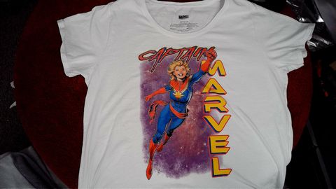 Captain Marvel Shirt Size 3X Color White